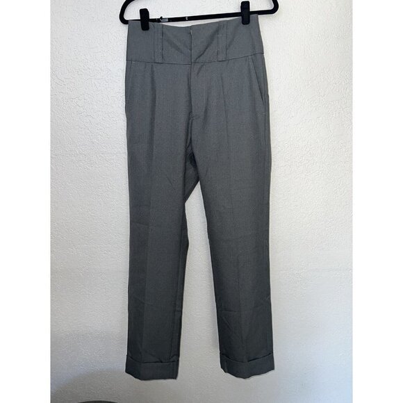 RE/DONE 50’s Straight Leg Grey Trouser Pant Size 26 Made Italy New NWTS Cuffed G - Picture 5 of 13